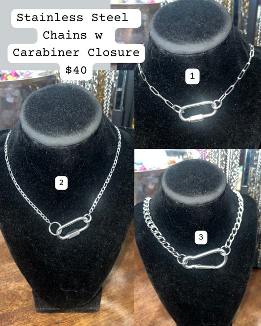 Stainless Steel Chains with Carabiner Closures