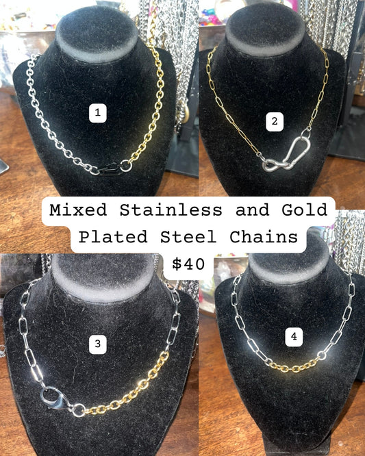 Mixed Stainless Steel & Gold Plated Steel Chains