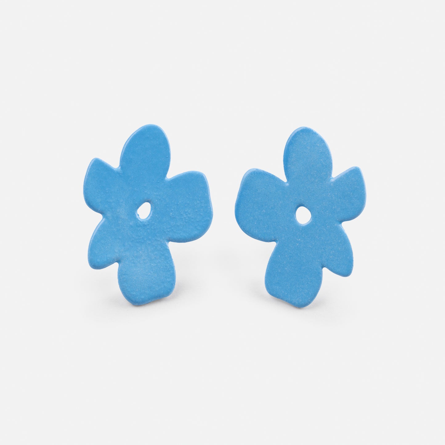 Puffy Flowers in Neon Sky Blue