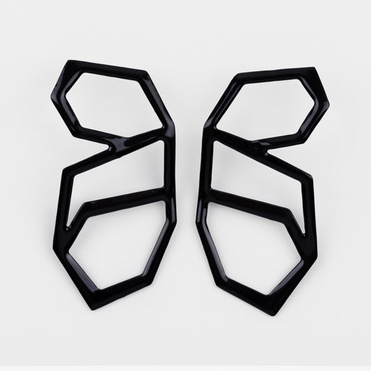 Supported Flight Earrings in Ink Black
