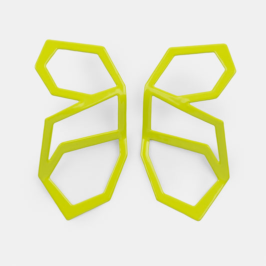 Supported Flight Earrings in Chartreuse