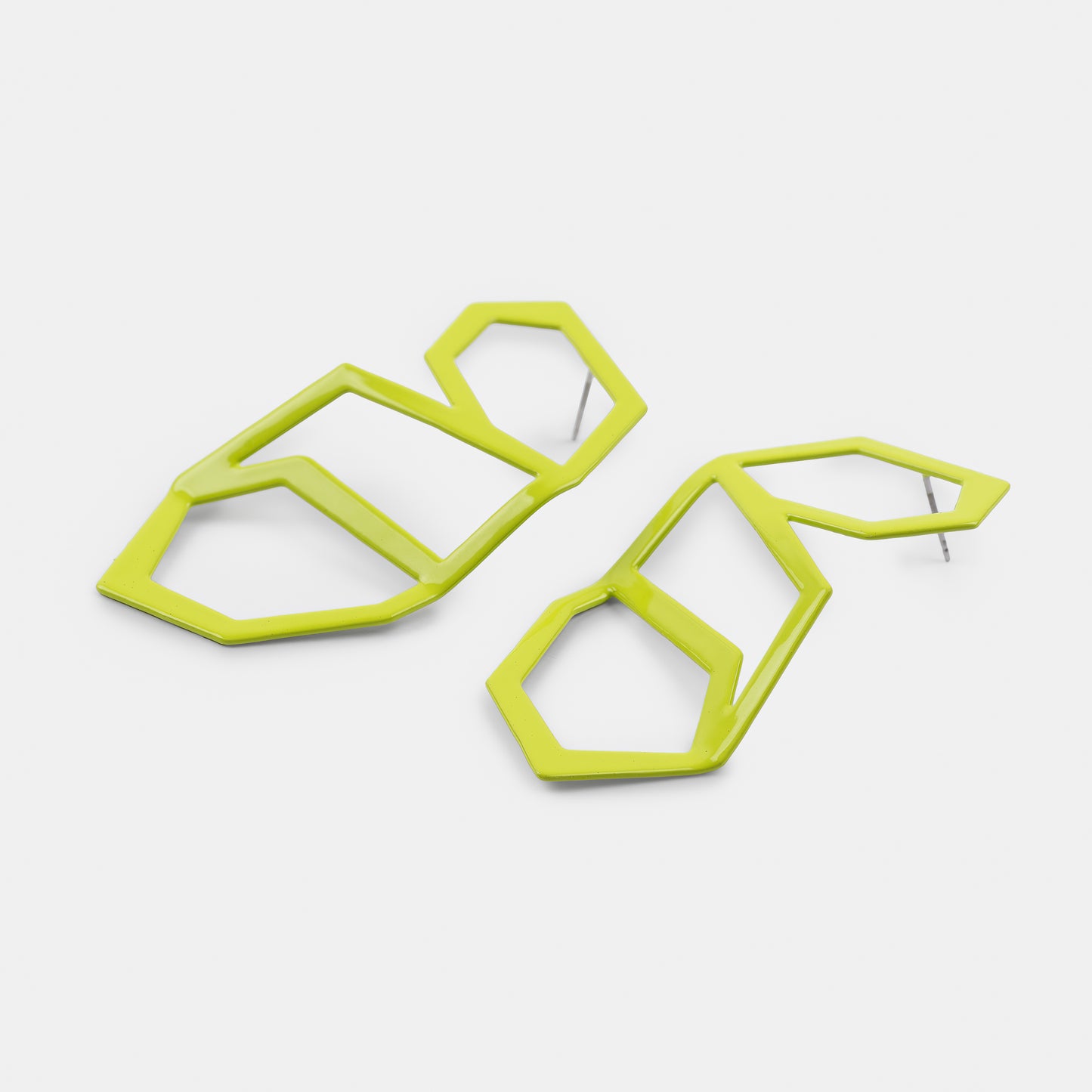 Supported Flight Earrings in Chartreuse